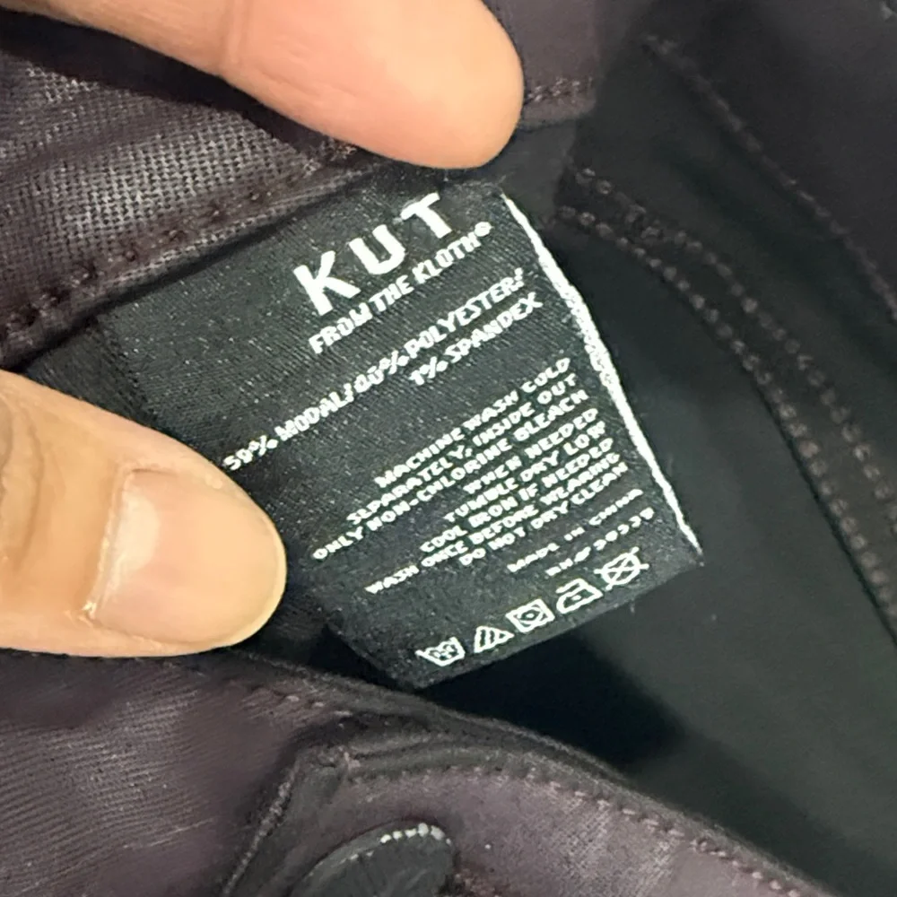 Kut from the Kloth High Rise Pants 12 Coated Stretchy Skinny Leg